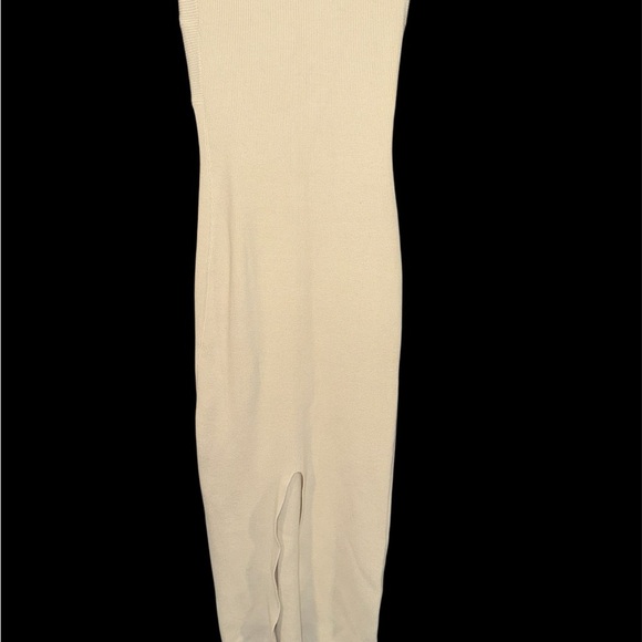 Summer Strapless Knitted Twisted Front Tube Dress Bodycon Beach Party Maxi Dress - Picture 4 of 5